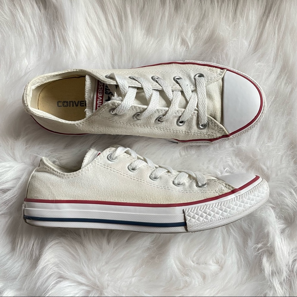 Converse All Star Low Tops White Canvas Youth 3